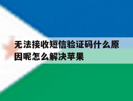 无法接收短信验证码什么原因呢怎么解决苹果