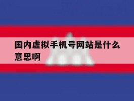 国内虚拟手机号网站是什么意思啊