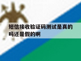 短信接收验证码测试是真的吗还是假的啊