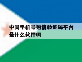 中国手机号短信验证码平台是什么软件啊的简单介绍