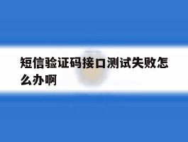 短信验证码接口测试失败怎么办啊