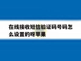 在线接收短信验证码号码怎么设置的呀苹果