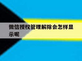包含微信授权管理解除会怎样显示呢的词条