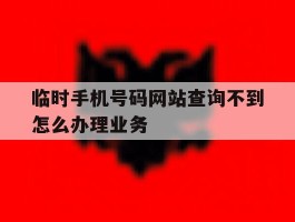 关于临时手机号码网站查询不到怎么办理业务的信息