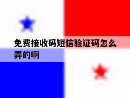 免费接收码短信验证码怎么弄的啊