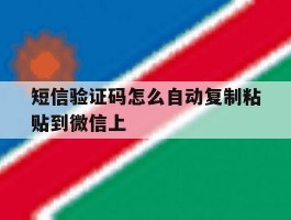 短信验证码怎么自动复制粘贴到微信上