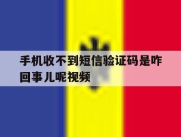 手机收不到短信验证码是咋回事儿呢视频的简单介绍