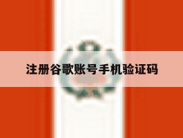注册谷歌账号手机验证码