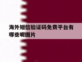 海外短信验证码免费平台有哪些呢图片