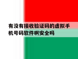有没有接收验证码的虚拟手机号码软件啊安全吗的简单介绍