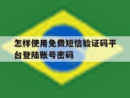 包含怎样使用免费短信验证码平台登陆账号密码的词条