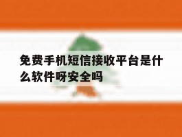 免费手机短信接收平台是什么软件呀安全吗的简单介绍