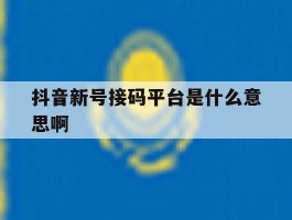抖音新号接码平台是什么意思啊