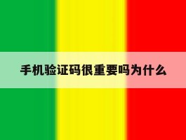 手机验证码很重要吗为什么