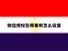 微信授权在哪里啊怎么设置