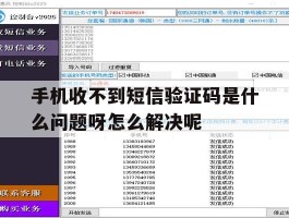 包含手机收不到短信验证码是什么问题呀怎么解决呢的词条