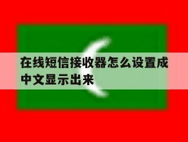 在线短信接收器怎么设置成中文显示出来