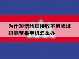 为什短信验证接收不到验证码呢苹果手机怎么办的简单介绍