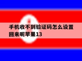 包含手机收不到验证码怎么设置回来呢苹果13的词条