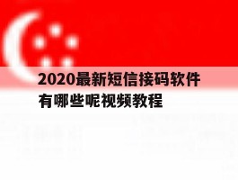 2020最新短信接码软件有哪些呢视频教程