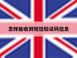 怎样能收到短信验证码信息