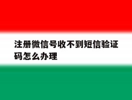 注册微信号收不到短信验证码怎么办理