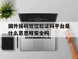 国外接码短信验证码平台是什么意思呀安全吗的简单介绍