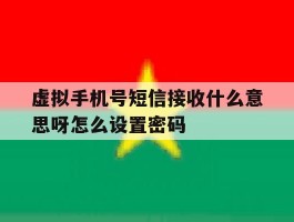 虚拟手机号短信接收什么意思呀怎么设置密码