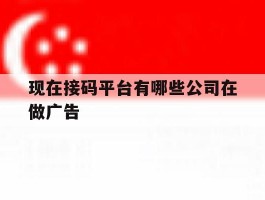 现在接码平台有哪些公司在做广告