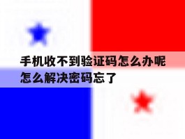 关于手机收不到验证码怎么办呢怎么解决密码忘了的信息