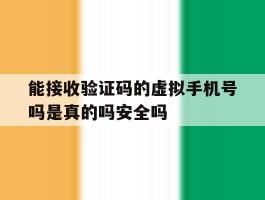 能接收验证码的虚拟手机号吗是真的吗安全吗的简单介绍