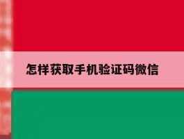 怎样获取手机验证码微信
