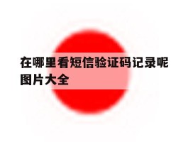 在哪里看短信验证码记录呢图片大全