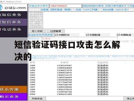 短信验证码接口攻击怎么解决的