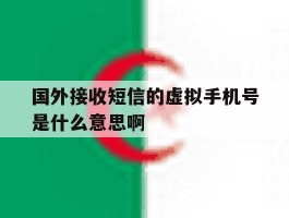 国外接收短信的虚拟手机号是什么意思啊的简单介绍