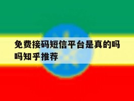 免费接码短信平台是真的吗吗知乎推荐
