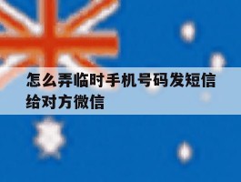 怎么弄临时手机号码发短信给对方微信