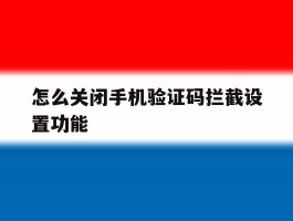怎么关闭手机验证码拦截设置功能
