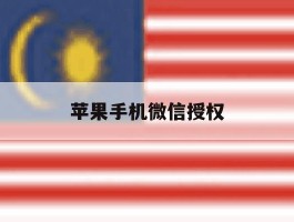 苹果手机微信授权
