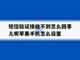 关于短信验证接收不到怎么回事儿呢苹果手机怎么设置的信息