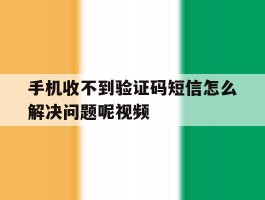 手机收不到验证码短信怎么解决问题呢视频