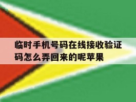 关于临时手机号码在线接收验证码怎么弄回来的呢苹果的信息