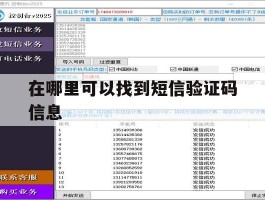 在哪里可以找到短信验证码信息
