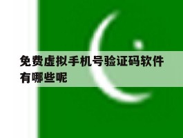 免费虚拟手机号验证码软件有哪些呢