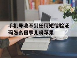 手机号收不到任何短信验证码怎么回事儿呀苹果的简单介绍
