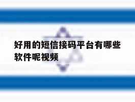好用的短信接码平台有哪些软件呢视频