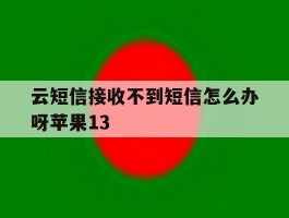 云短信接收不到短信怎么办呀苹果13的简单介绍